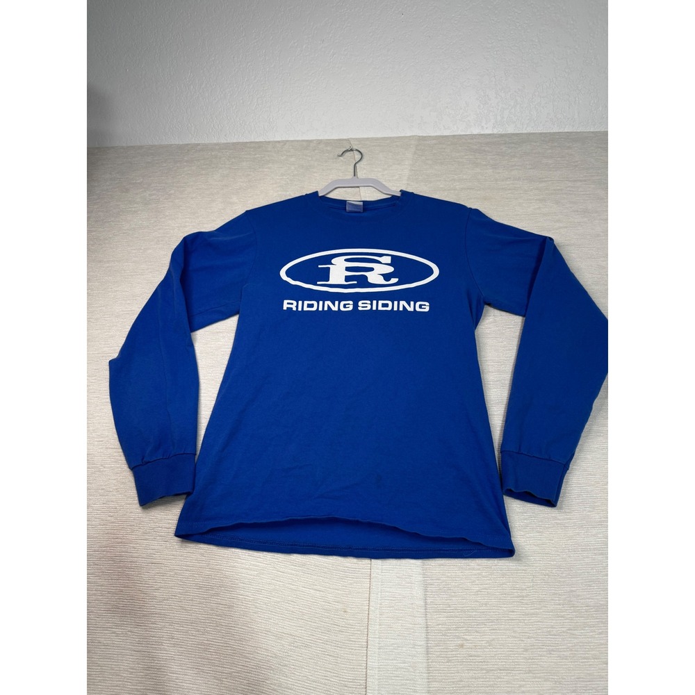 Port & Company Riding Siding Graphic Long Sleeve Tee Blue Small